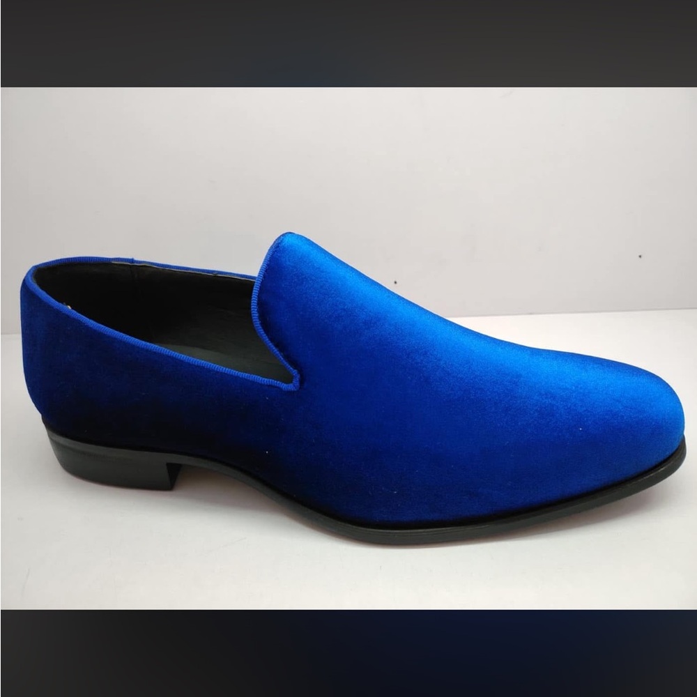 Terroni Italian Design Vibrant Blue Men's Slip-On Loafers